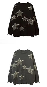 grunge oversized knit streetwear piece for layered look and winter street fits, ideal for men’s fashion and seasonal streetwe