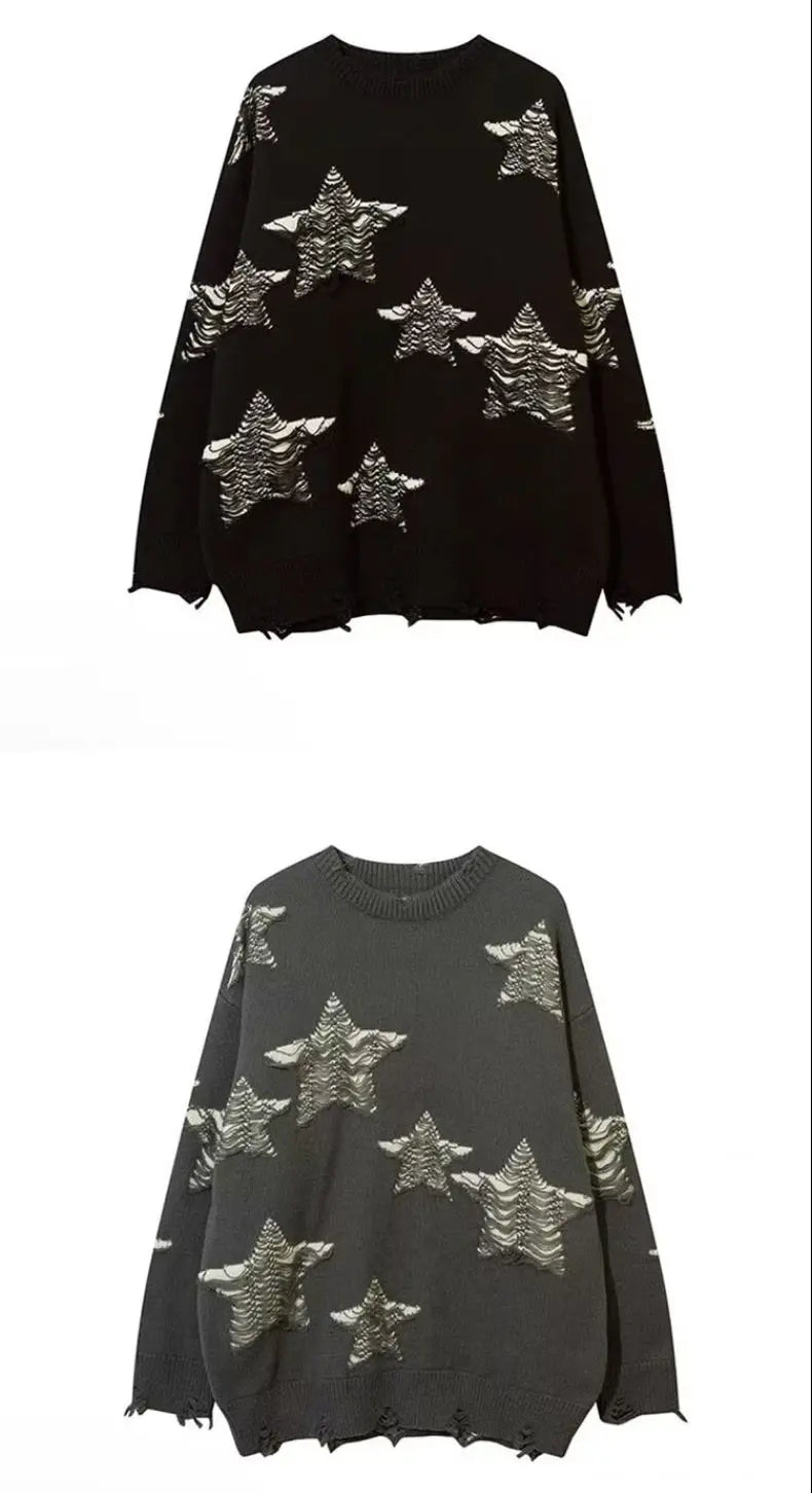 grunge oversized knit streetwear piece for layered look and winter street fits, ideal for men’s fashion and seasonal streetwe