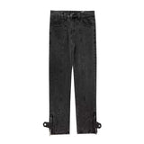 2023 korean fashion ankle zipper vintage brown men jeans pants luxury straight hip hop casual denim trousers pantalones hombre vintage washed jeans