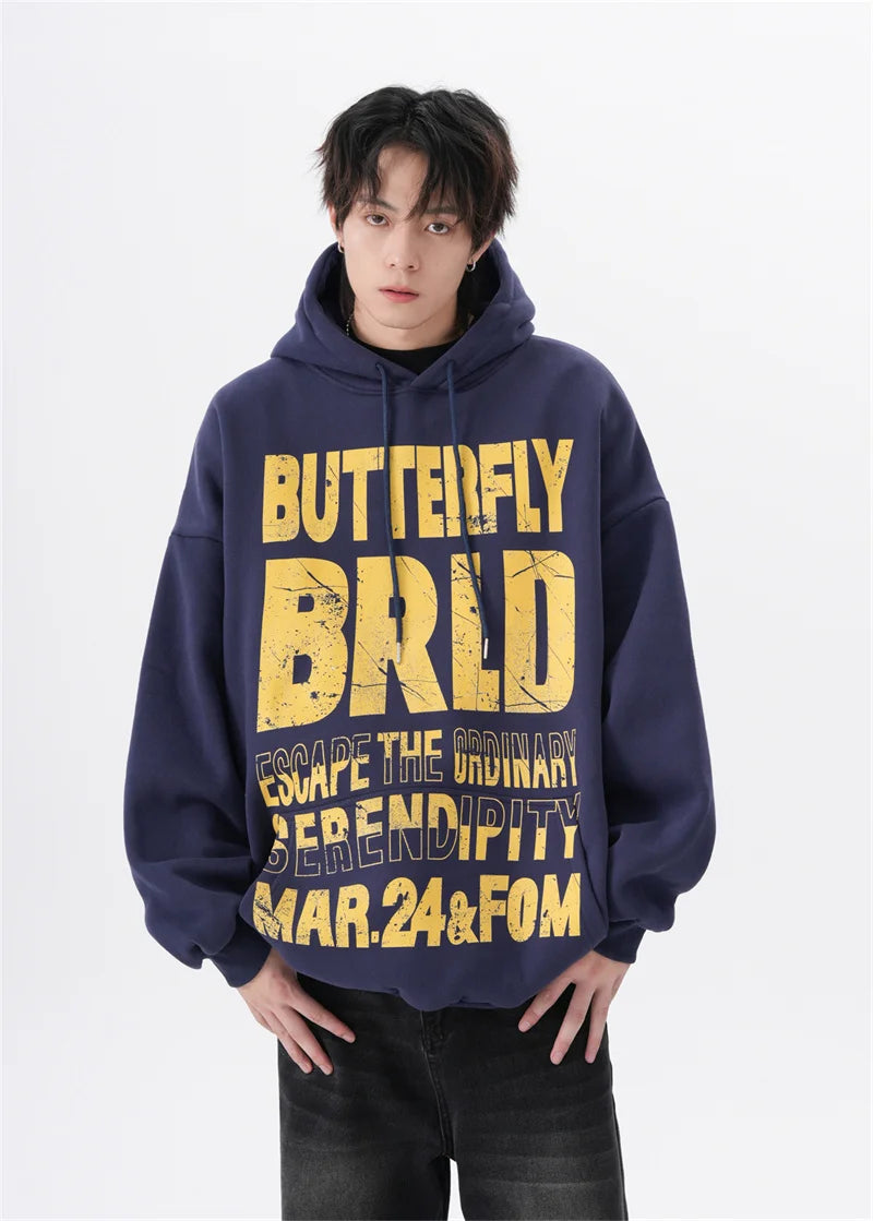 Y2K Minimalist Zip Collar Top – American Street Mottled Letter Print Hoodies For Men 2024 New Hip Hop Fashion Hooded Sweatshirt Couple Y2K Vintage Hoodie | Zip Knit Drop #163