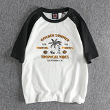 Y2k Melting smiley – Summer Mens Short Sleeved Casual Beach Wind Coconut Tree Pri
