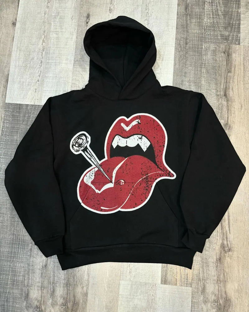 graphic fire pullover hoodie with oversized urban fit, trending menswear style, ideal for men’s fashion and seasonal streetwe