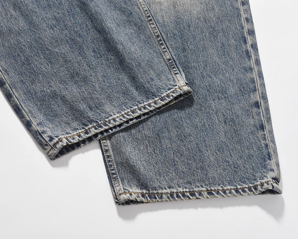 harajuku washed gradient color wide leg baggy denim trousers unisex straight loose casual jeans mens oversized cargo pants unique cargo style 1454