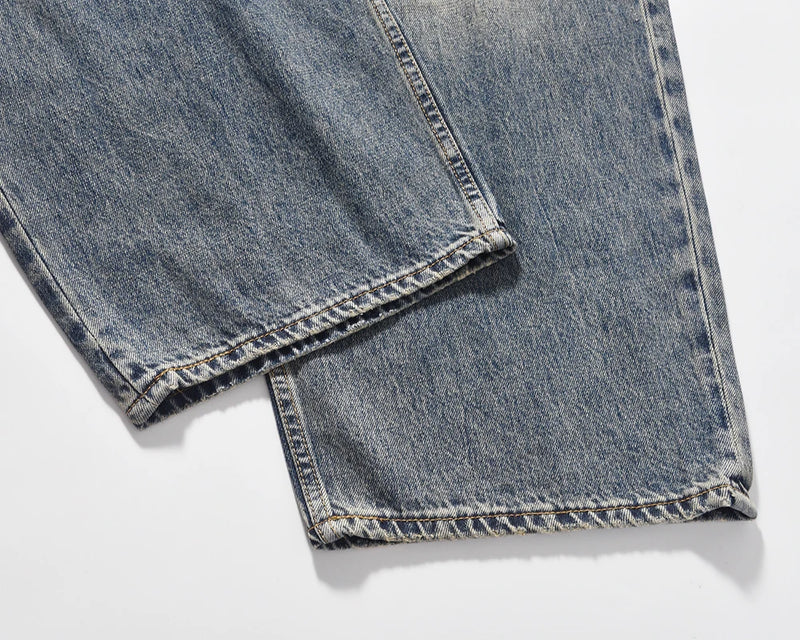 harajuku washed gradient color wide leg baggy denim trousers unisex straight loose casual jeans mens oversized cargo pants unique cargo style 1454