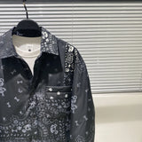 2023 Early Winter Shirt Lightweight Down Jacket Coat Trendy Fashion Luminous Cashew Flower Printed Men's Shirt