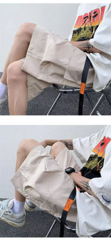 american functional cargo shorts for men 2024 summer multi pockets baggy gym short pants y2k streetwear bermuda shorts hombre unique cargo style 389
