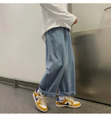 men wide leg jeans loose straight baggy denim pant mens womens streetwear skateboard pants oversized hip hop casual trousers unique jeans style 1102
