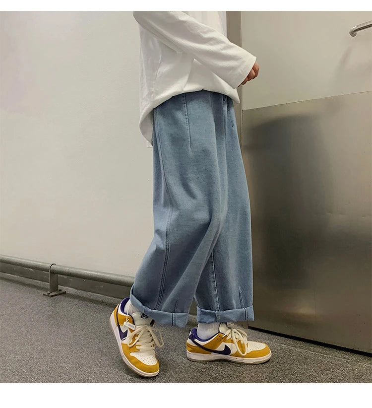 men wide leg jeans loose straight baggy denim pant mens womens streetwear skateboard pants oversized hip hop casual trousers unique jeans style 1102