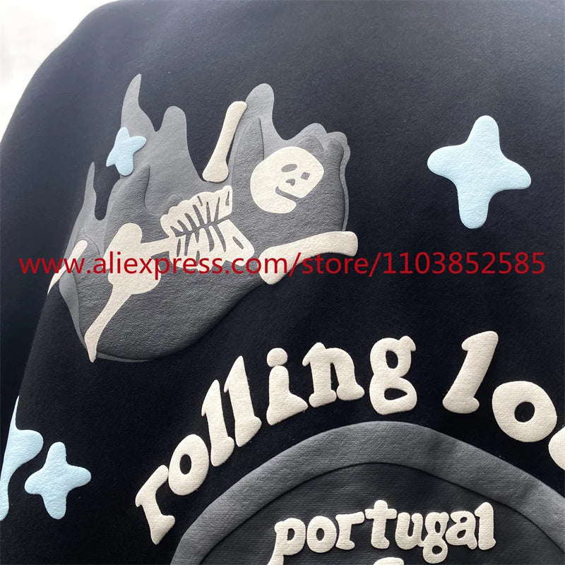2024 New Autumn Winter Vintage Velvet Hoodie Long Sleeve American Heav