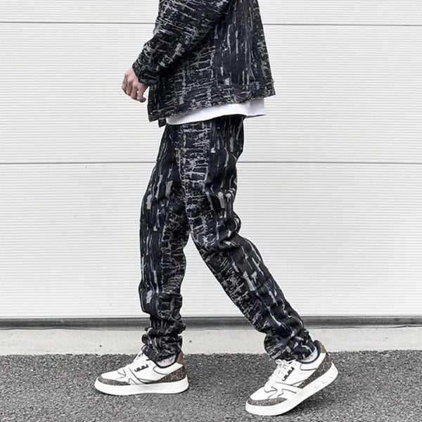 harajuku irregular scratched ripped holes denim jeans men zipper jeans hip hop streetwear new casual slim fit joggers jean pants relaxed fit joggers
