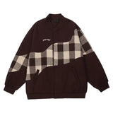 American Retro Jacket Mens Autumn Hong Kong Style Design Color Blocked