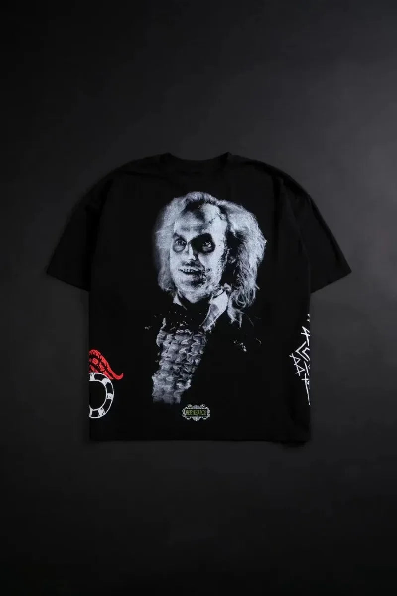 Vaporwave Aesthetic print tee – Y2K Harajuku Fashion Loose Portrait Print Oversized Short Sl