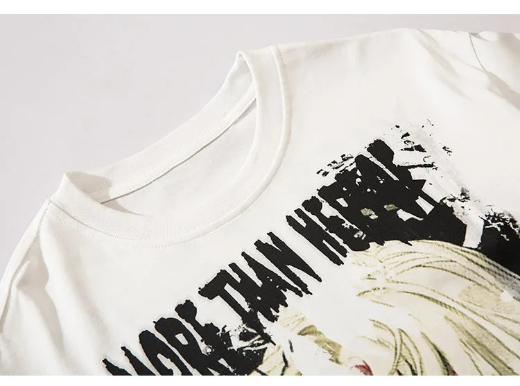 Vaporwave Aesthetic print tee – Aolamegs Men Oversized T Shirts Anime Cartoon Character Grap