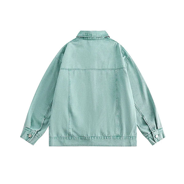 Oversized high fashion zip-up graffiti vintage windbreaker