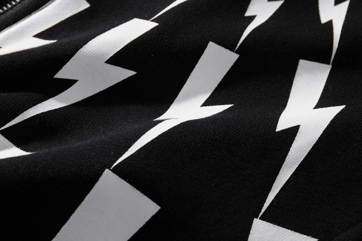 Fleece windbreaker nan minimalist graffiti zip-up