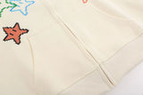 Hip Hop Zip Up Hoodie Jacket Y2K Star Embroidered Fleece Hooded Coat 2