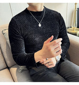 Skatercore Graphic tee – Autumn Winter Semi Turtleneck Stretch Slim Fit Long Sleeve T