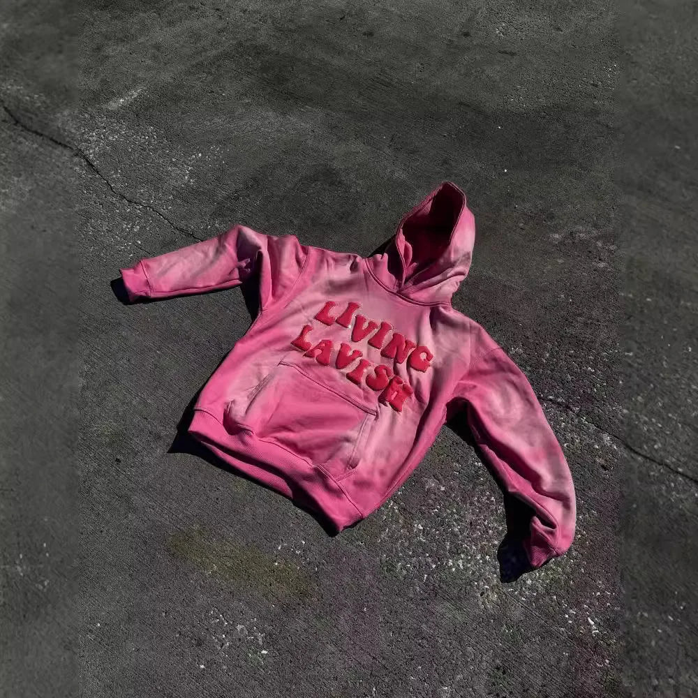 Y2k Winter Long Sleeved Hoodie Sweatshirt Oversized Winter Clothes Streetwear Y2k Vintage Punk Graffiti Print