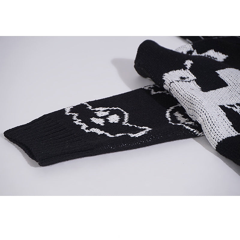 mens turtleneck knitted sweater fashion hip hop harajuku letter sweater retro vintage jumpers casual cotton pullovers sweaters oversized graphic print design, aesthetic street look hoodie, streetwear fashion hoodie