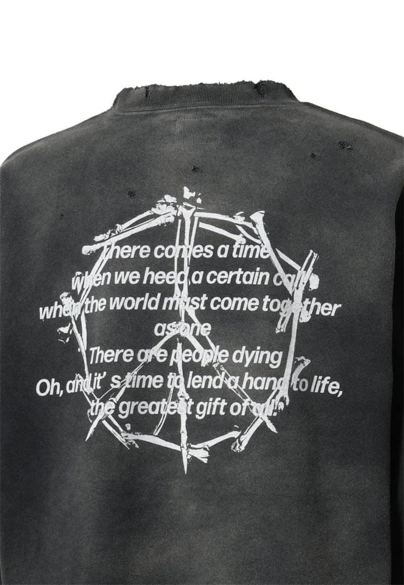 Vintage FW24 Devil print pattern High-Street Cotton Quality round neck pullover long sleeved sweatshirt