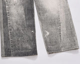 2023 european and american vintage digital printing jeans washed distressed straight denim pants mens streetwear y2k jean pants unique jeans style 5795