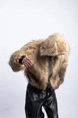 Integrated Fur Leather Men Cotton Jackets Thickened American High Street Motorcycle PU Leather Parkas Winter Couple Punk Outwear