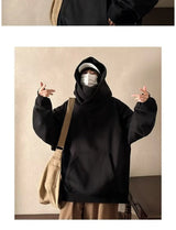 Trendy American High Collar Hooded Storm Sweatshirt For Men Women High