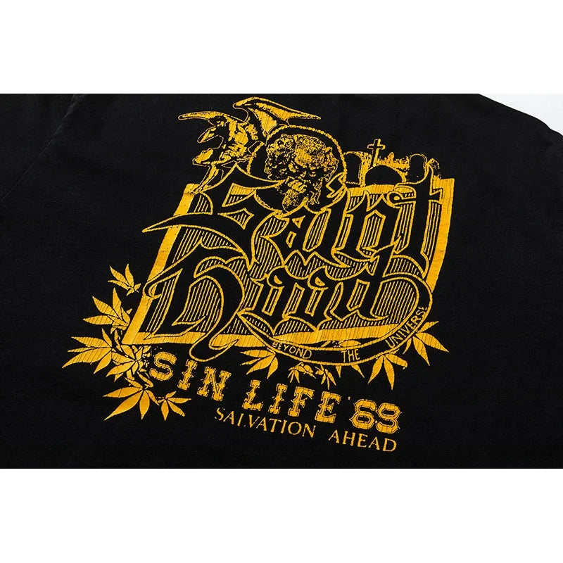 Gothic Streetwear – High Quality Saint Cotton T Shirt Mens And Womens Casual Sho – Urban Streetwear for Men & Women