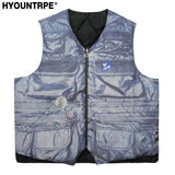 hip hop loose jacket vest unisex casual cotton padded vests mens harajuku streetwear printed sleveless warm reversible coat b - variant style 1df33c for streetwear fashion