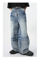 vintage blue baggy jeans man loose straight denim pants harajuku hip hop jeans trousers men unique jeans style 694