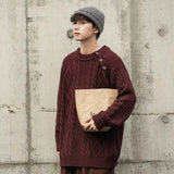 oversized knit pullover, fall/winter fashion, soft knit pullover with flame design, y2k fashion statement