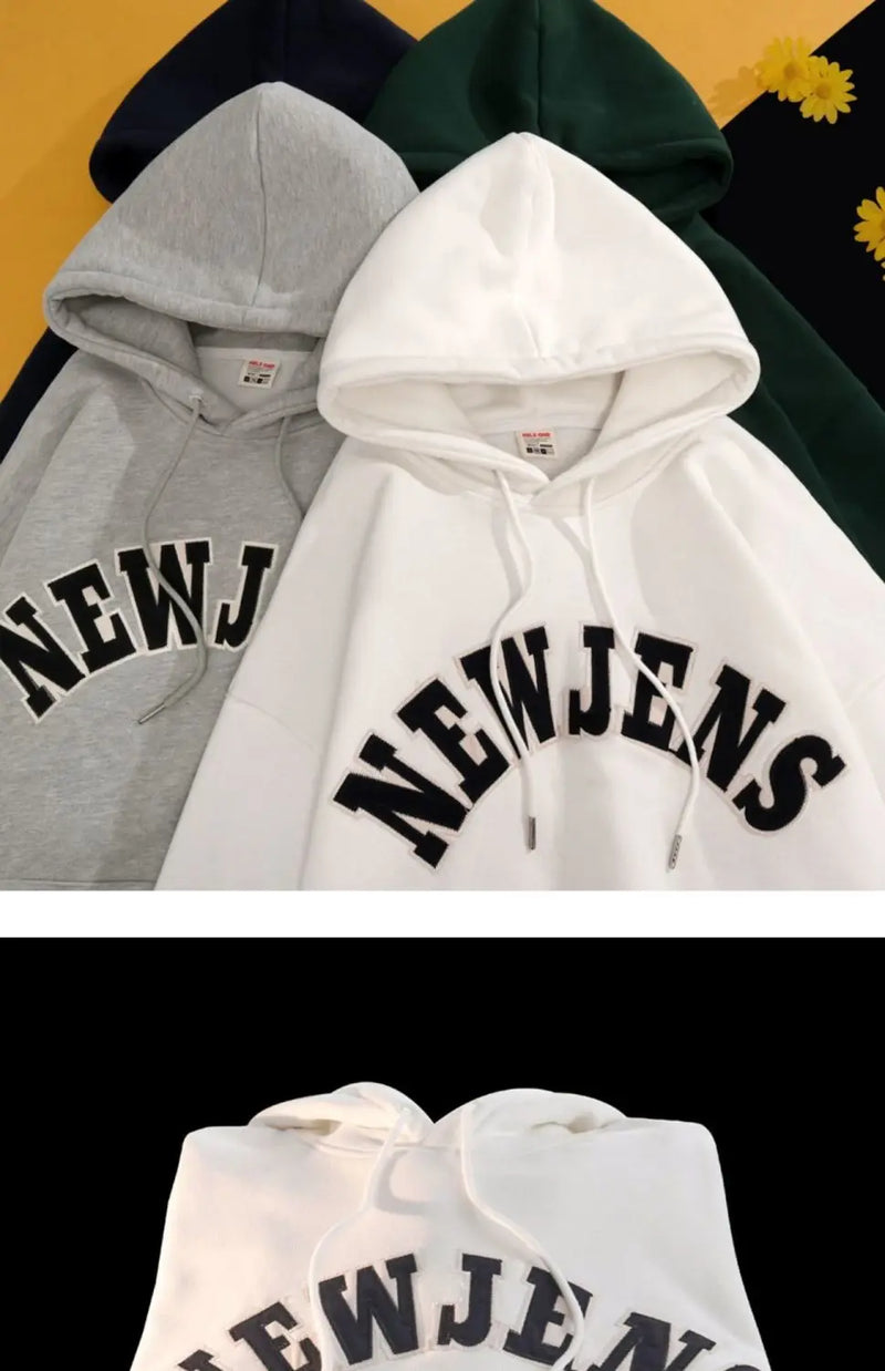 Autumn and Winter American High Street Men and Women Trendy Personalized Letter Printed Hoodie Couple Loose Retro Casual Top y2k