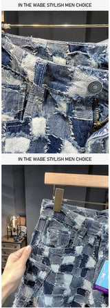 men distressed washed denim streetwear brand hip hop loose casual motorcycle cargo jeans pant cityboy y2k trousers unique cargo style 2445