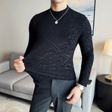 Cyberpunk Crying character – Semi Turtleneck Stretch Slim Fit T Shirt Men Long Sleeve Thi