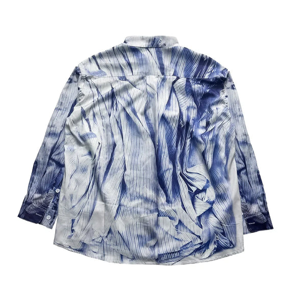 New 2024 Men Striped Gradient Project Fashion Cotton Casual Shirts Shirt High Pocket Long-sleeves Size S M L XL#U37