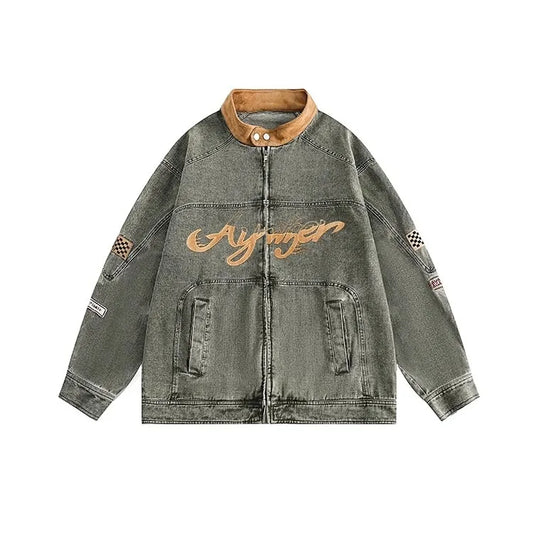 grunge street bomber, modern fit for men, oversized fit