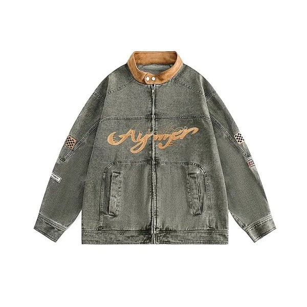 grunge street bomber, modern fit for men, oversized fit