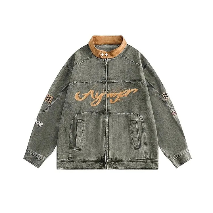 grunge street bomber, modern fit for men, oversized fit