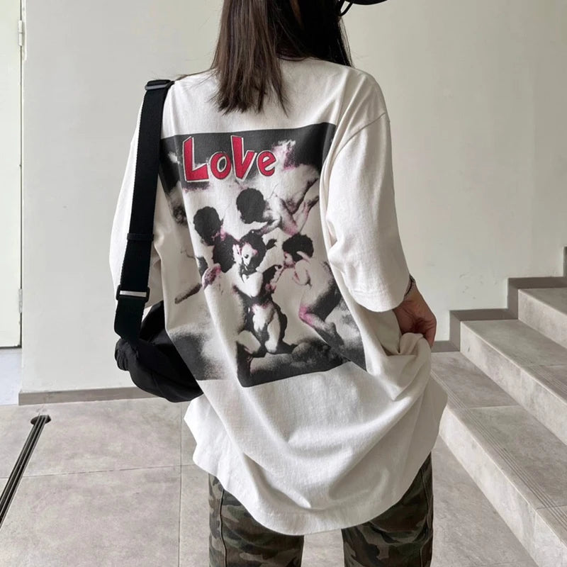 Vaporwave Streetwear – New Saint T Shirts Men Woman High Quality Casual Loose Angel – Urban Streetwear for Men & Women