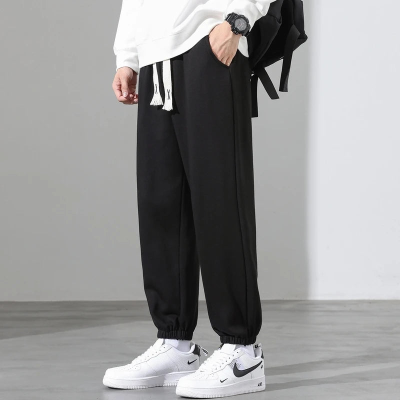 sports pants men fashion solid color casual pants men sweatpants streetwear hip hop loose straight pants mens joggers trousers urban active pants