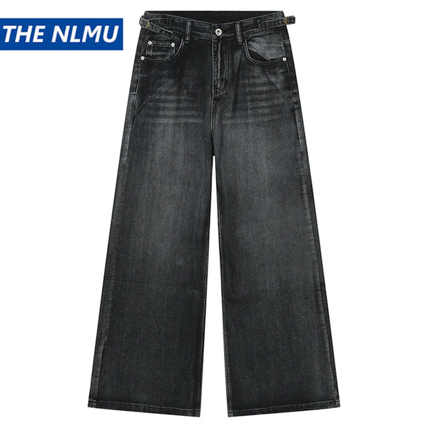 mens black baggy jeans male casual loose straight jeans trousers vintage hip hop denim pants denim street jeans
