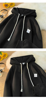 New in Solid Color Hooded Sweatshirts For Men And Women Y2K Streetwear Appliques Hoodies Autumn Oversize Fleece Pullover