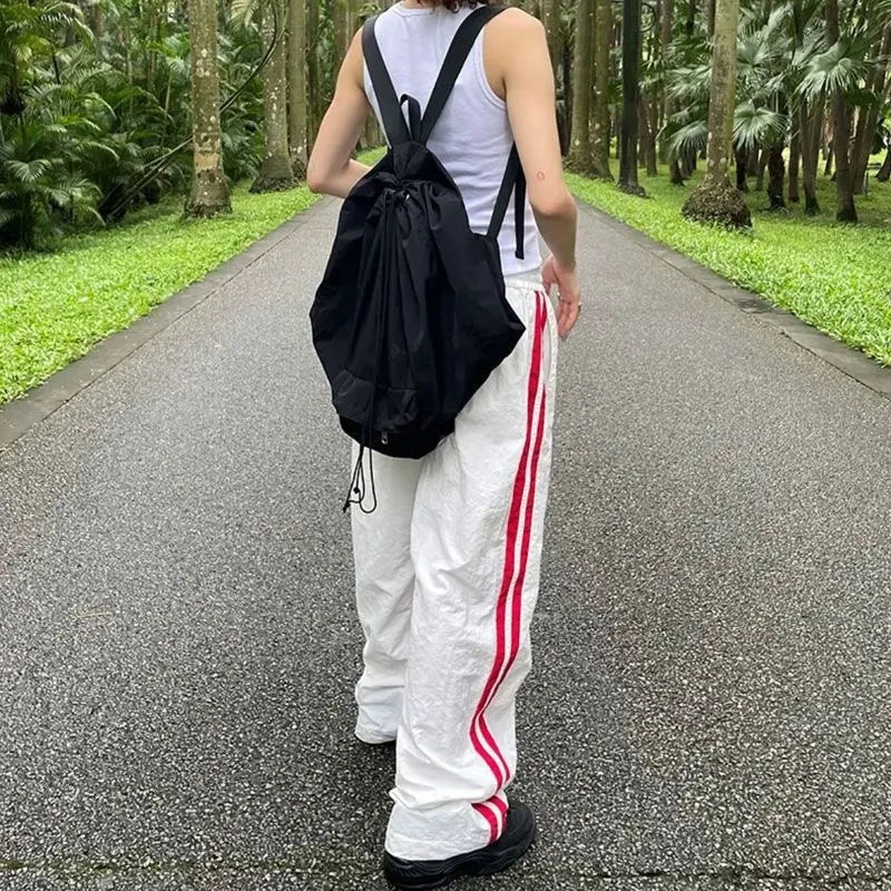 kpop vintage cargo casual harajuku pant women streetwear striped oversize baggy jogging sweatpants wide trousers school outfit casual joggers