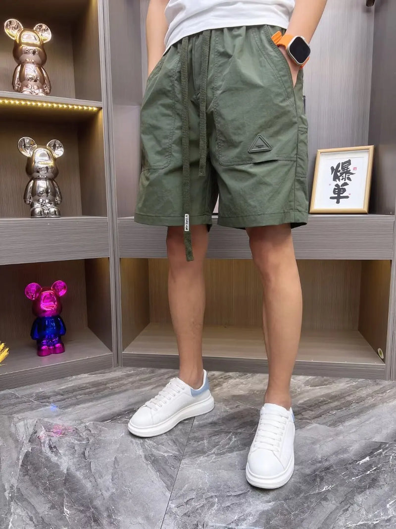 Men Casual Shorts 2024 Summer korean Fashion Brand Drawstring Waist Comfortable Men's Swim Trunks Quick Dry Beach Shorts y2k pan