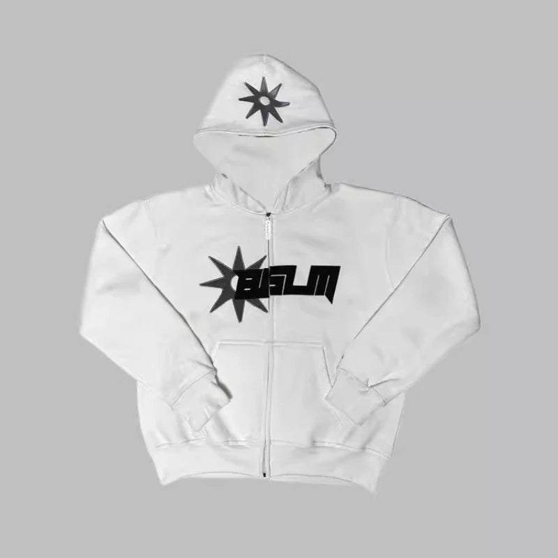 Y2k Long Sleeved Pullover Hoodie With Cartoon Print Pattern Tops Streetwear Vintage Hoodie School Outfit