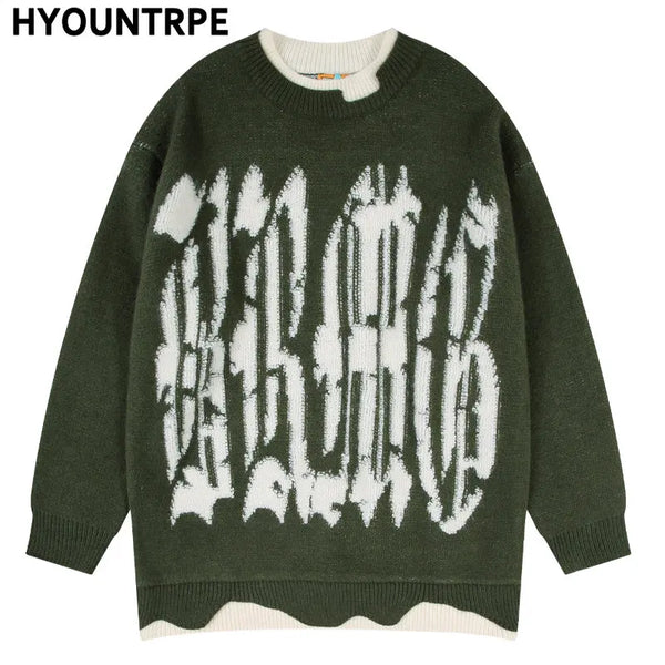 mens sweater fashion patchwork fake two pieces streetwear hip hop knitted sweaters pullover casual cotton sweater unisex clothes - unisex casual winter pullover, 2025 streetwear drop, soft fleece-lined outerwear