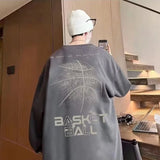 Funny Cartoon Basketball Graphic Pullovers Fleece Sweatshirts Hombre