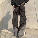 mens high street loose pants casual zipper open patchwork straight trousers pants hip hop new fashion streetwear jogging pants unique default style 1800