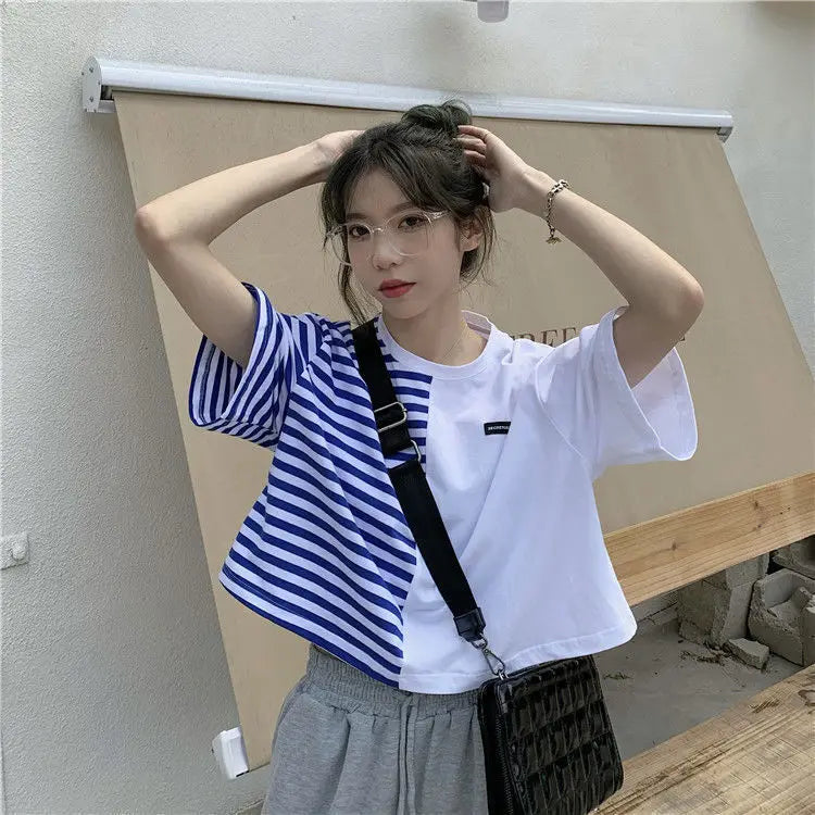Trapwear Anime panel – Short Sleeved T Shirt Women 2024 New Summer Design White Spl