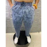 summer thin loose wide leg men jeans soft lyocell elastic fashion casual straight drawstring denim trousers black blue gray unique jeans style 1951